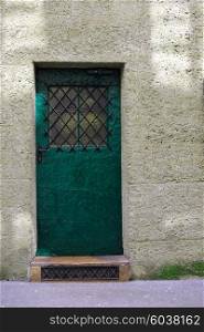 beautiful ancient green door background