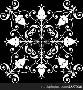 Beautiful and classic floral pattern on white background