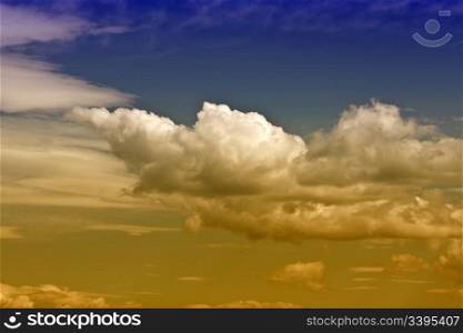 Beautiful and colorful sky and white clouds