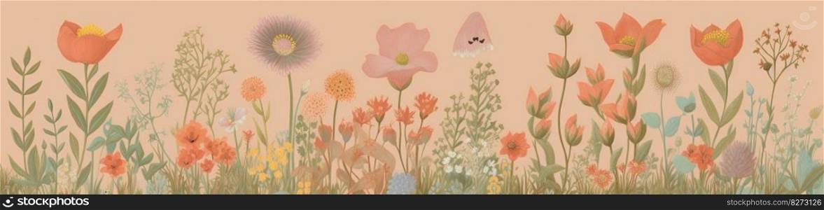 Beautiful and delicate illustration to use in backgrounds for summer and spring by generative AI