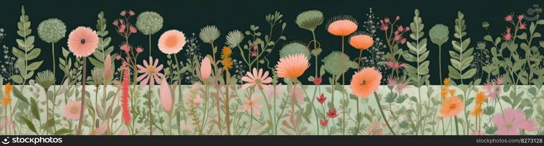 Beautiful and delicate illustration to use in backgrounds for summer and spring by generative AI