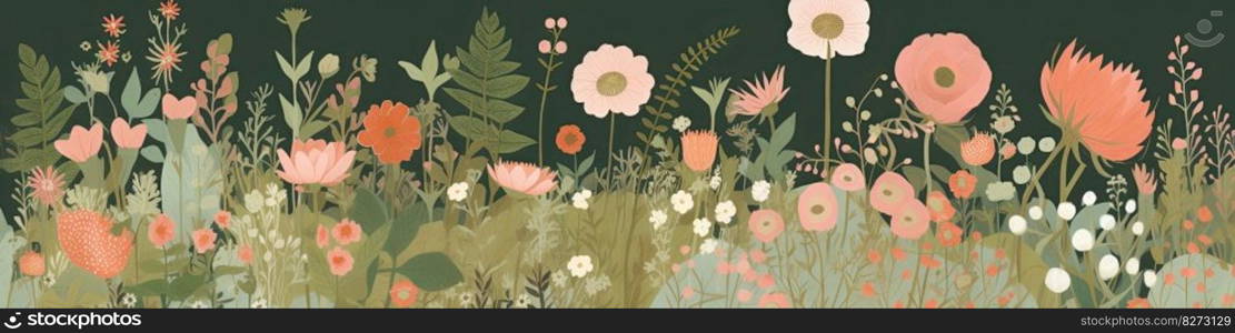 Beautiful and delicate illustration to use in backgrounds for summer and spring by generative AI