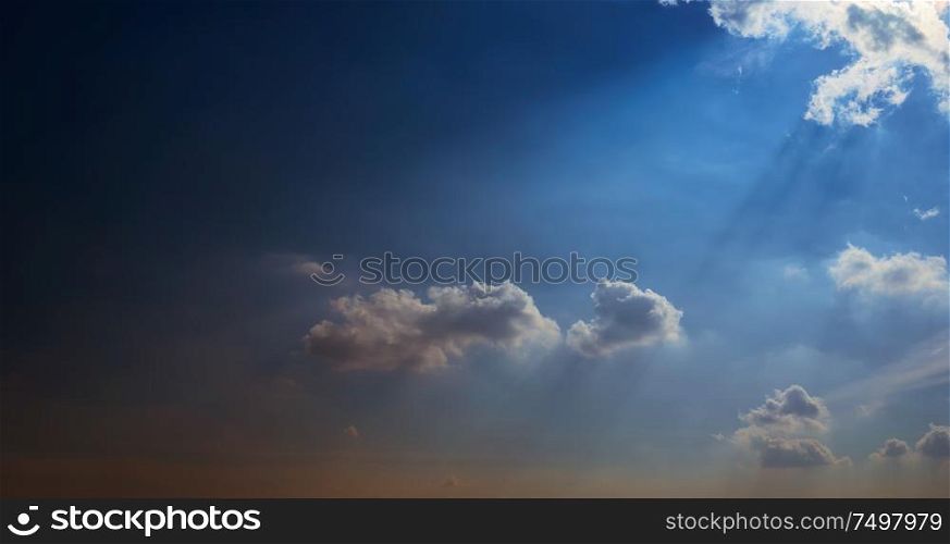 Beautiful and dramatic beam of light and the clouds.