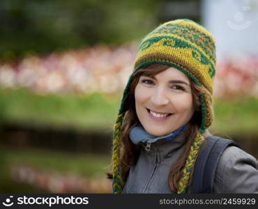 Beautiful and natural girl enjoying the autumn season