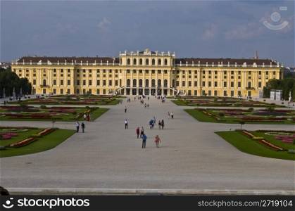 beautiful and old palace Schoenbrunn in Vienna