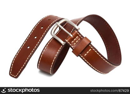 beautiful and the leather belt on a white background