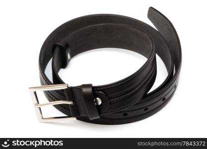 beautiful and the leather belt on a white background