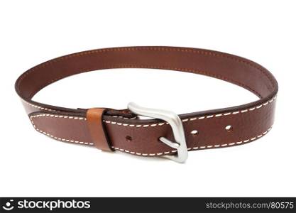 beautiful and the leather belt on a white background