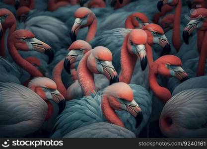 Beautiful and Wild - Flamingos. Neural network AI generated art. Beautiful and Wild - Flamingos. Neural network AI generated