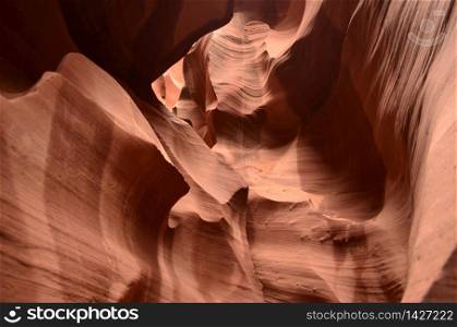 Beautiful antelope canyon with gorgeous red rock walls.