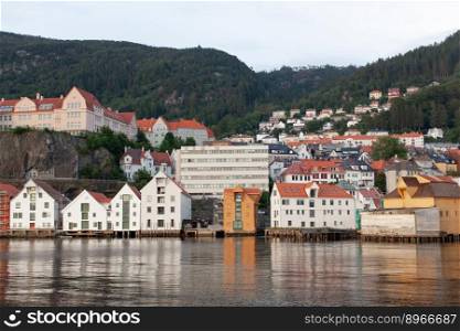 beautiful architecture and colorful houses in the city of Bergen, Norway