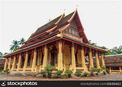 beautiful architecture buddhist temple at Wat Si Saket, Vientiane, Laos.