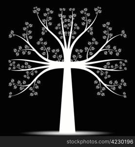 Beautiful art tree isolated on black background