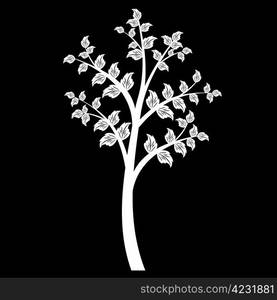 Beautiful art tree isolated on black background