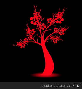 Beautiful art tree on black background