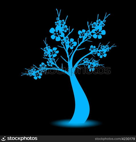 Beautiful art tree on black background