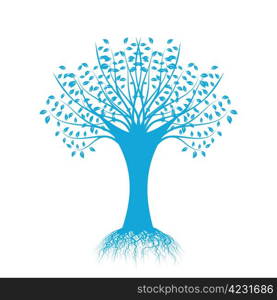 Beautiful art tree silhouette isolated on white background