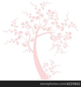 Beautiful art tree silhouette isolated on white background