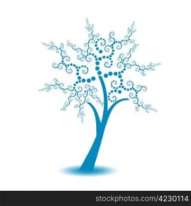 Beautiful art tree with polka dots isolated on white background