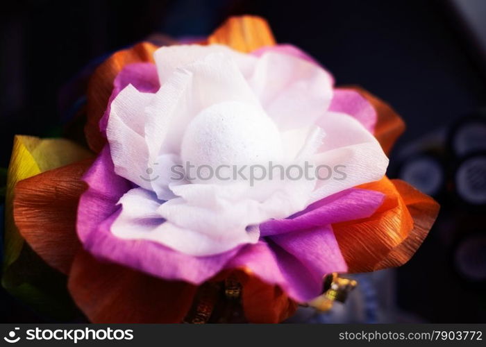 beautiful artificial flower, handmade. close-up