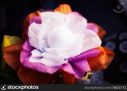 beautiful artificial flower, handmade. close-up