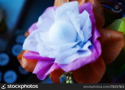 beautiful artificial flower, handmade. close-up
