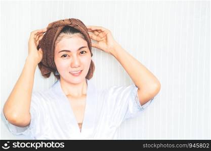 Beautiful Asian woman feeling fresh and happy. Woman lifestyle. Happy and Healthy people