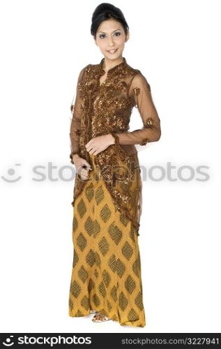 Beautiful asian women in traditional dress