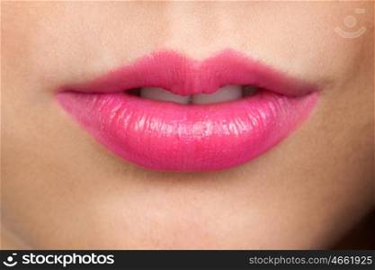 Beautiful attractive make up mouth and sensual lips
