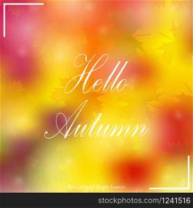 Beautiful autumn background with the text vector. Beautiful autumn background