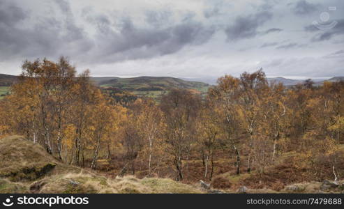 Beautiful Autumn Fall landscape scene from Surprise View in Peak District in England