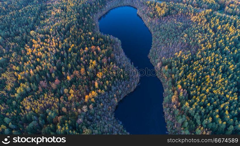Beautiful autumn landscape of lake and trees. autumn landscape