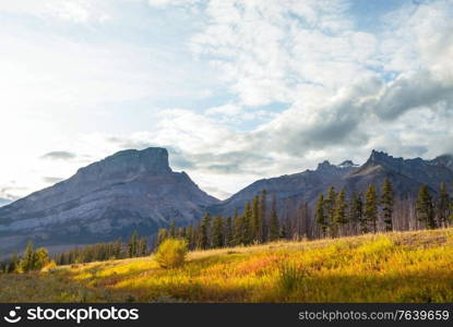 Beautiful autumn season in Canadian mountains. Fall background.