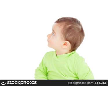 Beautiful baby looking at side isolated on a white background