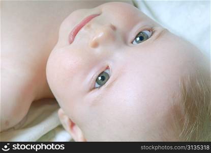 beautiful baby portrait close up
