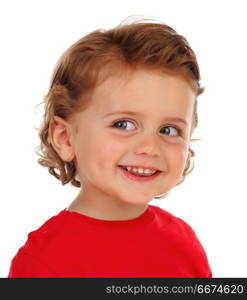 Beautiful baby with a beautiful smile. Beautiful baby with a beautiful smile isolated on a white background