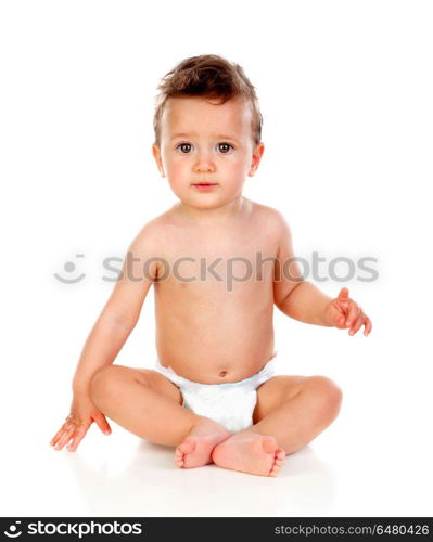 Beautiful baby with a soft skin . Beautiful baby with a soft skin isolated on a white background