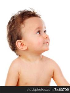 Beautiful baby with a soft skin . Beautiful baby with a soft skin isolated on a white background