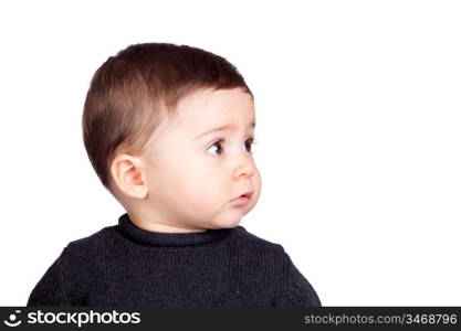 Beautiful baby with nice eyes isolated on white background