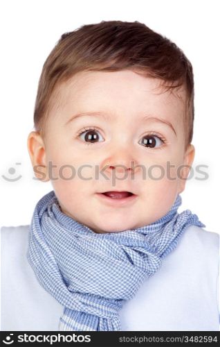 Beautiful baby with nice eyes isolated on white background