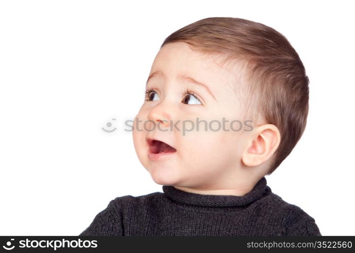 Beautiful baby with nice eyes isolated on white background