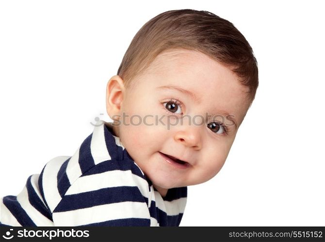 Beautiful baby with nice eyes isolated on white background