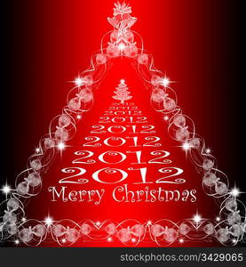 Beautiful background of merry christmas 2012