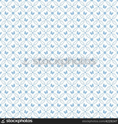 Beautiful background of seamless dots and butterfly pattern