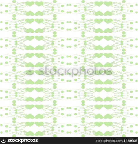 Beautiful background of seamless floral and heart pattern