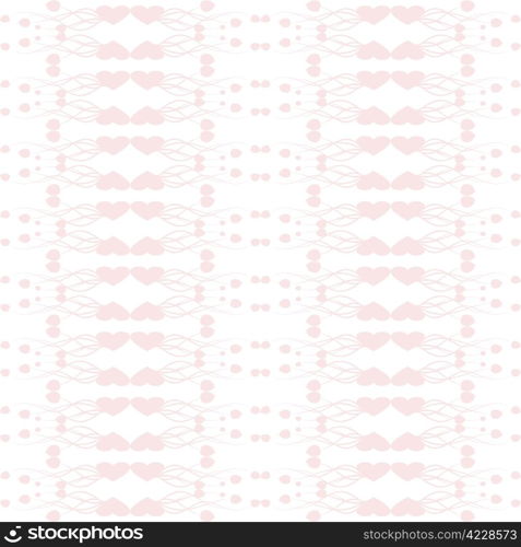 Beautiful background of seamless floral and heart pattern