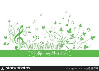 Beautiful background of spring floral and music