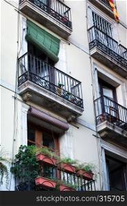 beautiful balconies of the old building