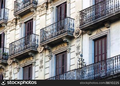 beautiful balconies of the old building