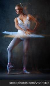 Beautiful ballet dancer in motion.